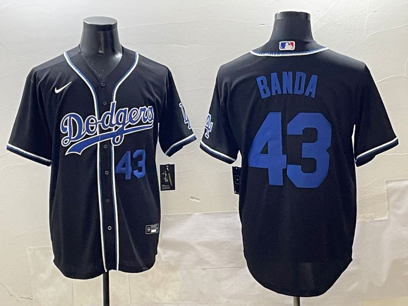 Men 2025 Los Angeles Dodgers 43 Banda Black Three generations Fashion Nike MLB Jersey style 8